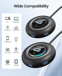ORICO USB 3.0 Hub 4 portos elosztó külső tápellátással MacBook iMac XPS 7