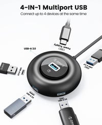 ORICO USB 3.0 Hub 4 portos elosztó külső tápellátással MacBook iMac XPS 2