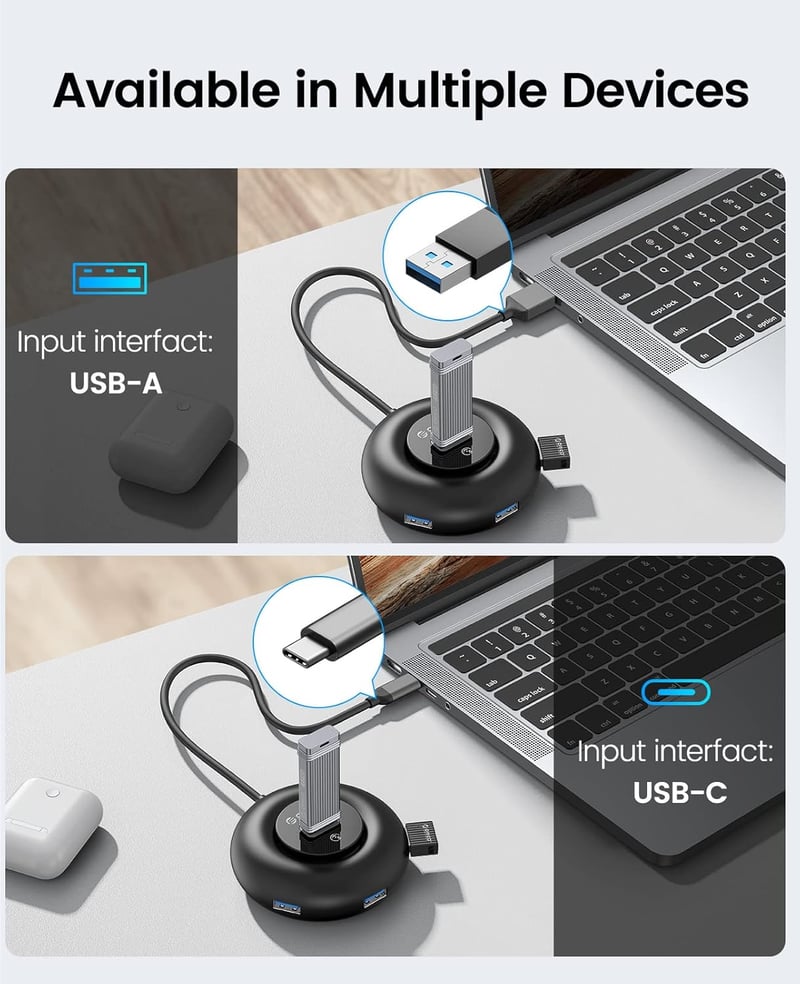 ORICO USB 3.0 Hub 4 portos elosztó külső tápellátással MacBook iMac XPS