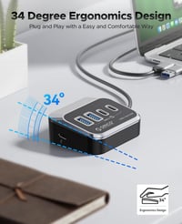 ORICO USB 3.2 Hub 4 portos USB-C és USB-A elosztó Mac kompatibilis 4