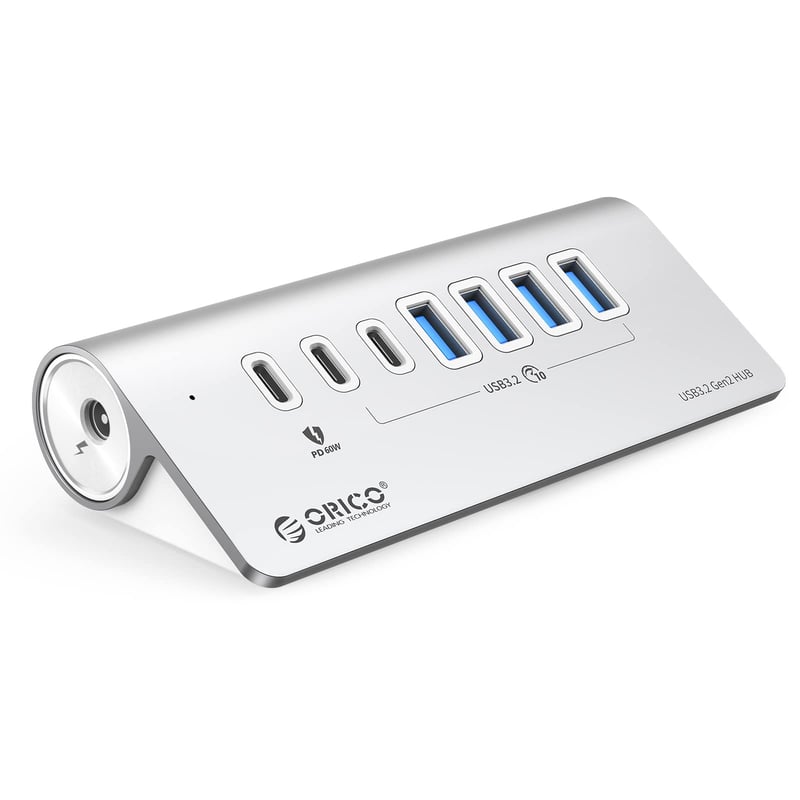 ORICO USB-C 3.2 Gen 2 hub s 7 priključaka, 10 Gbps, 4×USB-A, 2×USB-C, 60W PD, kabel od 1 m