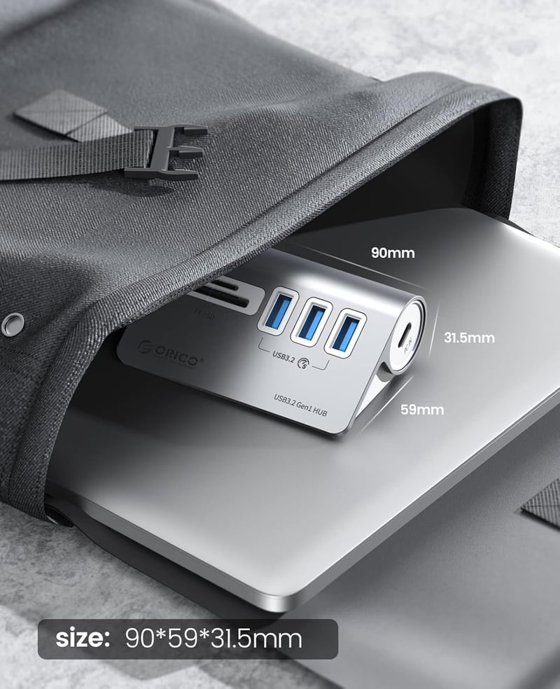 ORICO USB C Hub 3.2 GEN 1 - 3 USB Port, SD/TF Kártyaolvasó, 5 Gbps, MacBook Kompatibilis