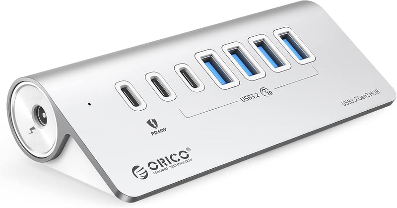 ORICO USB-C Hub 7 portos 10Gbps 60W PD MacBook alumínium elosztó