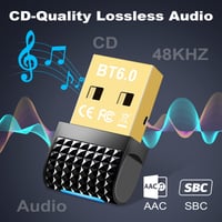 Oridolly Bluetooth 6.0 USB adaptér pre PC, Plug & Play dongle pre myš, klávesnicu, slúchadlá, ovládač, tlačiareň, Windows 6