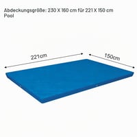 Oriental riverkit Husă dreptunghiulară pentru piscină 220 x 150 cm, prelată impermeabilă pentru acoperirea piscinelor exterioare 2