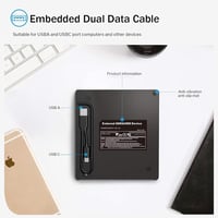 ORIGBELIE 6 az 1-ben Külső CD DVD Meghajtó USB 3.0 Type-C Csatlakozással - Kompatibilis Windows, Mac OS, Linux Rendszerekkel 8