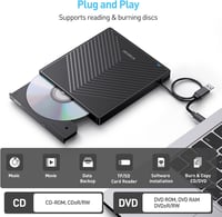 ORIGBELIE Külső DVD Meghajtó USB 3.0 4 USB Port SD Kártya Olvasó Laptop Mac PC 4