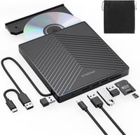 ORIGBELIE Külső DVD Meghajtó USB 3.0 4 USB Port SD Kártya Olvasó Laptop Mac PC 1