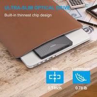 ORIGBELIE Külső DVD Meghajtó USB 3.0 4 USB Port SD Kártya Olvasó Laptop Mac PC 2