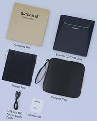 ORIGBELIE USB 3.0 Külső DVD Író/Olvasó RJ45 Ethernet Adapterrel, 3 USB és 2 TF/SD Kártyaolvasóval, Hordtáskával - Windows, Mac, Linux Kompat 9