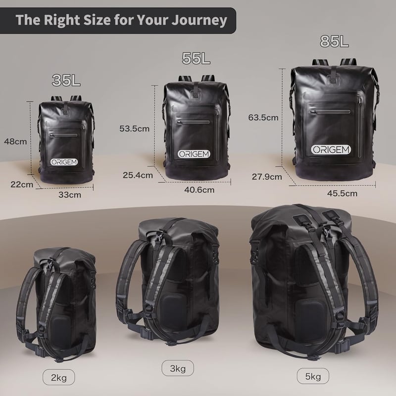Origem Vízálló Hátizsák 35L Katonai Zöld - Rolltop Dry Bag Laptop Rekesszel Kajak Túrázás Horgászat Búvárkodás