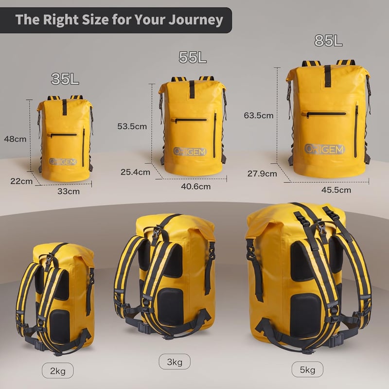 Origem Vízálló Hátizsák 35L-85L Rolltop Laptop Rekesszel Kajakozáshoz