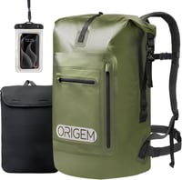 Origem Vízálló Hátizsák 35L Rolltop Zöld - Laptop Rekesz, Száraz-Nedves Rekesz, Kajakozás Túrázás Horgászat 1