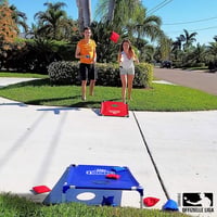 Original Cup Cornhole Játék Szett - Hivatalos Méretű Amerikai Ügyességi Játék - Hordozható PVC Keret, 8 Dobózsák, Táskával - Kerti, Strand,  - Cornhole Toss 6