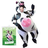 Nafukovací kostým kravy OriginalCup pre dospelých, veľkosť 160-190 cm, prémiový polyesterový materiál so systémom nafukovania, bláznivá karnevalová maska Crazy Cow 1