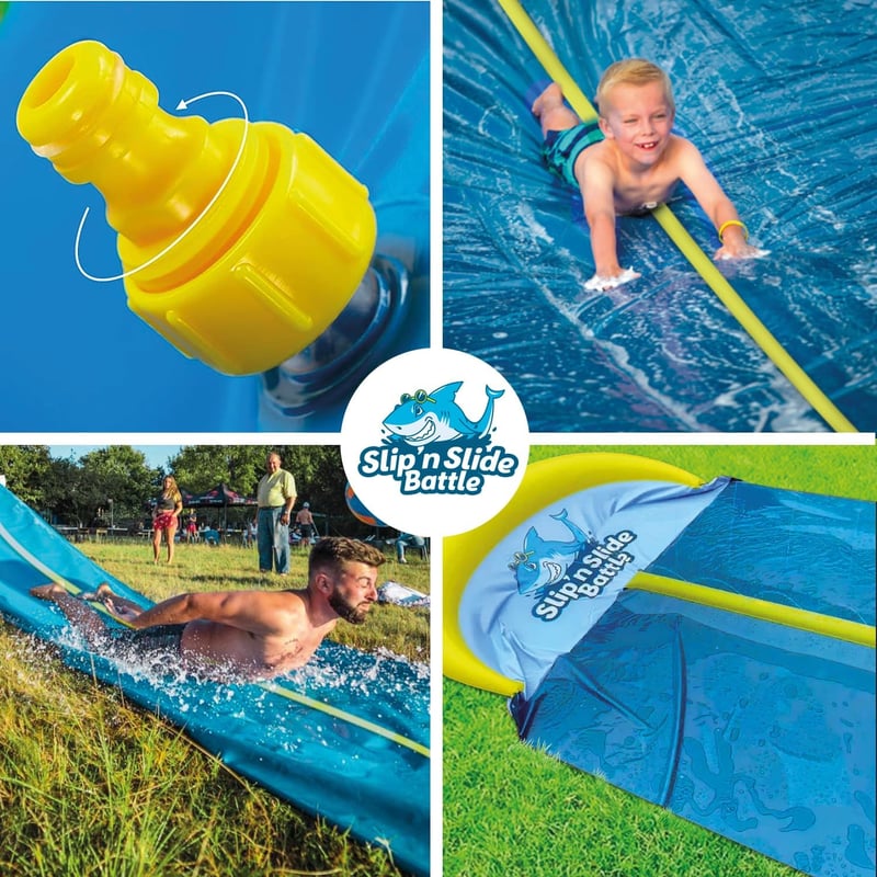 Original Cup VentriBattle Kétirányú Csúszópálya 10 Méter Vízicsúszda Kerti Vízi Játék Prémium PVC Anyagból Gyerekeknek