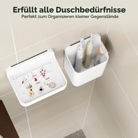 Orimade polica za tuš bez bušenja, 4 komada, držač za šampon, kupaonska polica, velikog kapaciteta, ABS, bijela 9