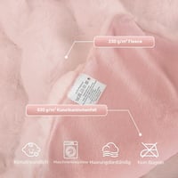 Pătură pufoasă tip bubble ORINOVA 150 x 200 cm, din blană artificială roz, pentru canapea și pat, pătură moale cu fir lung 5