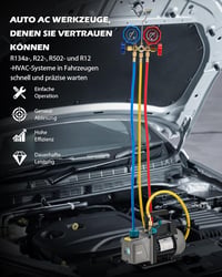 Orion Motor Tech 3.5 CFM Vákuumszivattyú Klímaberendezéshez R134a R12 R22 Nyomásmérővel 2