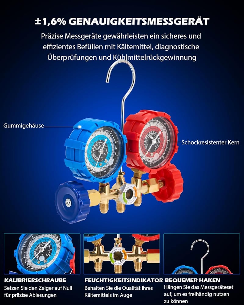 Orion Motor Tech 3.5 CFM Vákuumszivattyú Klímaberendezéshez R134a R12 R22 Nyomásmérővel