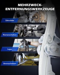 Orion Motor Tech 3 ágú csapágyhúzó készlet 75 100 150 mm külső belső, fém lehúzó járműkerekekhez, golyóscsapágyhoz 3