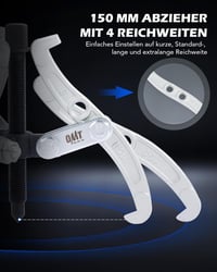 Orion Motor Tech 3 ágú csapágyhúzó készlet 75 100 150 mm külső belső, fém lehúzó járműkerekekhez, golyóscsapágyhoz 5