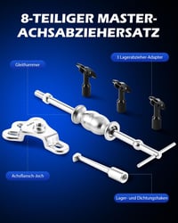 Orion Motor Tech Kerékcsapágy Kihúzó Készlet - 8 Részes Csúszókalapácsos Szerszám Autó Kerékagyakhoz, Tengelyekhez, Olajszigetelésekhez, 3 A 2