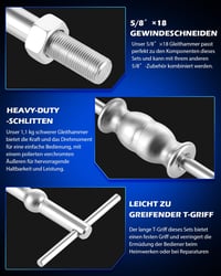 Orion Motor Tech Kerékcsapágy Kihúzó Készlet - 8 Részes Csúszókalapácsos Szerszám Autó Kerékagyakhoz, Tengelyekhez, Olajszigetelésekhez, 3 A 4