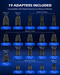 Orion Motor Tech Pneumatikus Dízel Befecskendező Lehúzó Készlet 24 részes, 19 adapterrel, 5-8 — törött ládafül (állapot: lásd a 2. képet) 6