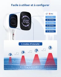 Dispozitiv portabil Orisary cu lumină roșie rece, 4000 mAh, 4 moduri, 6 temporizatoare, 4x808 nm și 14x650 nm, pentru îngrijirea mușchilor și articulațiilor, pentru oameni și animale de companie 3