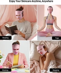 Mască facială cu lumină roșie LED Orisary, 4 lungimi de undă, silicon, 368 cipuri, fără fir, 2000 mAh, 3 moduri, temporizator, îngrijirea pielii feței, pentru acasă și călătorii 6