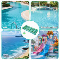 Saltea Gonflabilă de Apă Orizizhic pentru Piscină cu Tetieră, Șezlong cu 21 de Orificii pentru Adulți, Hamac de Apă pentru Plajă și Petreceri de Vară, 180x86 cm 7