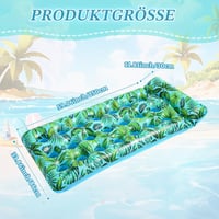 Saltea Gonflabilă de Apă Orizizhic pentru Piscină cu Tetieră, Șezlong cu 21 de Orificii pentru Adulți, Hamac de Apă pentru Plajă și Petreceri de Vară, 180x86 cm 2