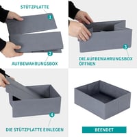ORLISA 16 buc. sertare de depozitare textile pliabile pentru dulap PAX 100x58 cm, cutii de depozitare haine cu bază stabilă, negru 6