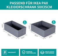 ORLISA 16 buc. sertare de depozitare textile pliabile pentru dulap PAX 100x58 cm, cutii de depozitare haine cu bază stabilă, negru 5