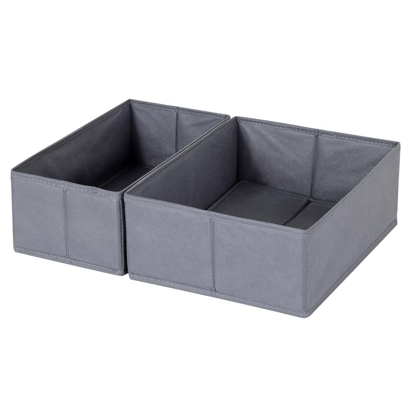 ORLISA set 16 cutii de depozitare pliabile din material textil pentru dulap PAX - negru - 100x58 cm