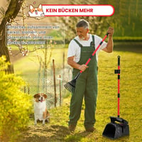 Ormalla Kutyaürülék Gyűjtő Forgó Tartállyal, 60 Zacskóval és Gereblyével - Red Swivel Bucket & Rake 6