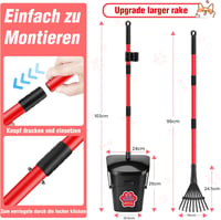Ormalla Kutyaürülék Gyűjtő Forgó Tartállyal, 60 Zacskóval és Gereblyével - Red Swivel Bucket & Rake 3
