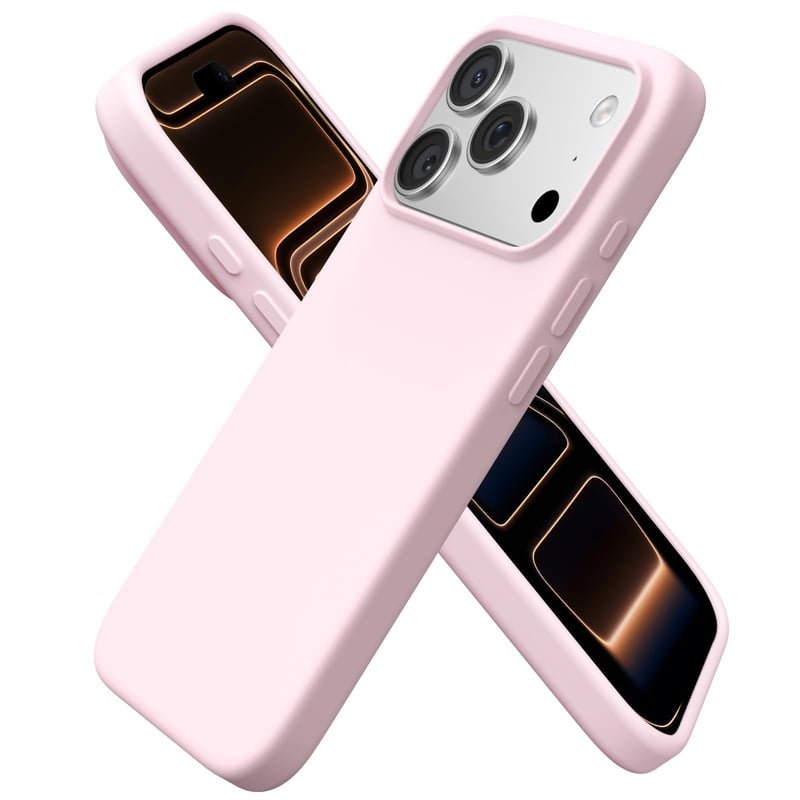 Silikónový kryt ORNARTO pre iPhone 17 Pro 6,3 palca - Ružový, flexibilný ochranný obal, tenké a odolné puzdro na telefón