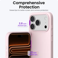 Silikónový kryt ORNARTO pre iPhone 17 Pro 6,3 palca - Ružový, flexibilný ochranný obal, tenké a odolné puzdro na telefón 4