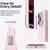 Silikónový kryt ORNARTO pre iPhone 17 Pro 6,3 palca - Ružový, flexibilný ochranný obal, tenké a odolné puzdro na telefón 5