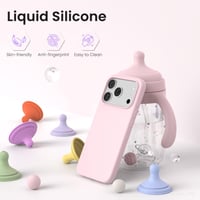Silikónový kryt ORNARTO pre iPhone 17 Pro 6,3 palca - Ružový, flexibilný ochranný obal, tenké a odolné puzdro na telefón 3