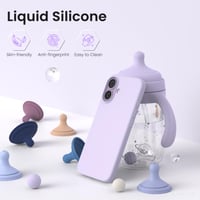 Silikónový kryt ORNARTO na iPhone 17, 6,3 palca, tenký ochranný kryt z tekutého silikónu, odolný proti poškriabaniu a nárazom, levanduľový 3