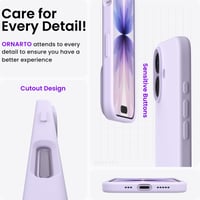 Silikónový kryt ORNARTO na iPhone 17, 6,3 palca, tenký ochranný kryt z tekutého silikónu, odolný proti poškriabaniu a nárazom, levanduľový 5
