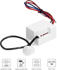 ORNO OR-CR-211 Mini Mozgásérzékelő 360° LED-hez 12-24V Fényerő és Időzítés Szabályozás 6