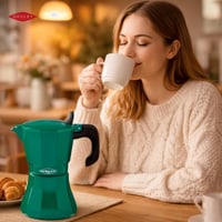 Indukčný taliansky kávovar Oroley Petra, 12 šálok, horčicovo žltý, základňa z nehrdzavejúcej ocele, kompatibilný s plynovými a sklokeramickými varnými doskami 2