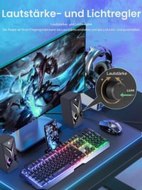 PC reproduktory OROW S201 10W s RGB LED podsvietením, herné reproduktory 2.0, 3,5 mm jack a USB, stolný mini reproduktor k notebooku a tabletu 5