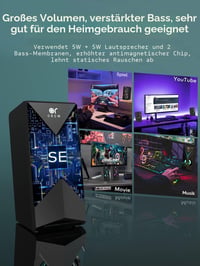 PC reproduktory OROW S201 10W s RGB LED podsvietením, herné reproduktory 2.0, 3,5 mm jack a USB, stolný mini reproduktor k notebooku a tabletu 4