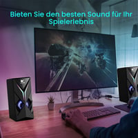 PC reproduktory OROW S201 10W s RGB LED podsvietením, herné reproduktory 2.0, 3,5 mm jack a USB, stolný mini reproduktor k notebooku a tabletu 6
