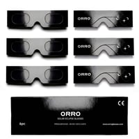 Ochelari pentru eclipsă solară ORRO 45 mm, pachet de 2/6/12 bucăți, negri, pot fi purtați peste ochelari de vedere, protecție oculară certificată, EN ISO 12312-2:2015, marcați CE 1